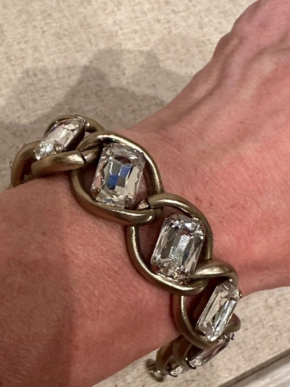 Banana Republic bracelet chunky gold rhinestone